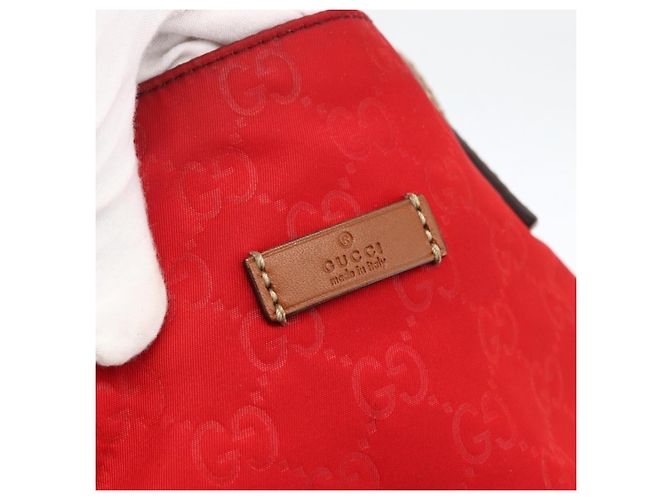GUCCI GG Canvas Tote Bag Nylon Gold Rot 282439 Auth bs33704 Golden - Ansicht 17