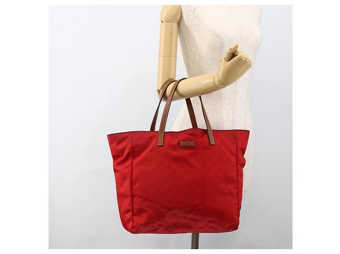 GUCCI GG Canvas Tote Bag Nylon Gold Rot 282439 Auth bs33704 Golden - Ansicht 22