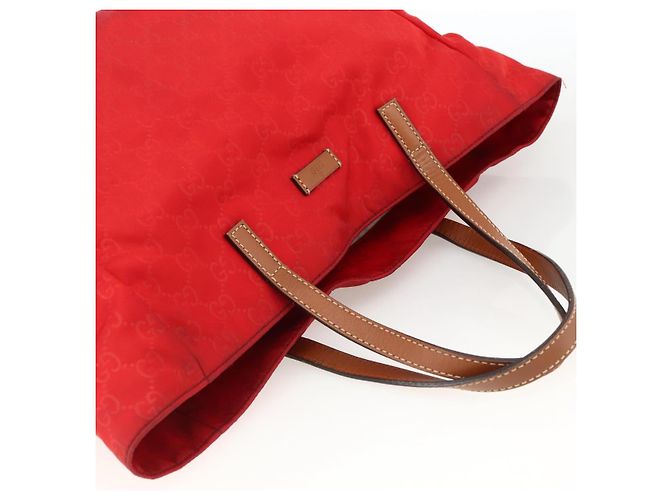 GUCCI GG Canvas Tote Bag Nylon Gold Rot 282439 Auth bs33704 Golden - Ansicht 6