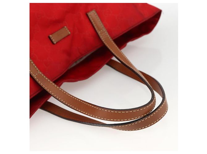 GUCCI GG Canvas Tote Bag Nylon Gold Rot 282439 Auth bs33704 Golden - Ansicht 7