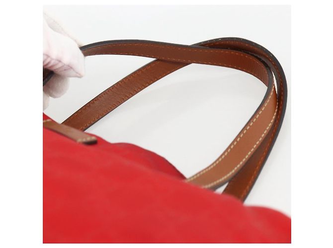 GUCCI GG Canvas Tote Bag Nylon Gold Rot 282439 Auth bs33704 Golden - Ansicht 8