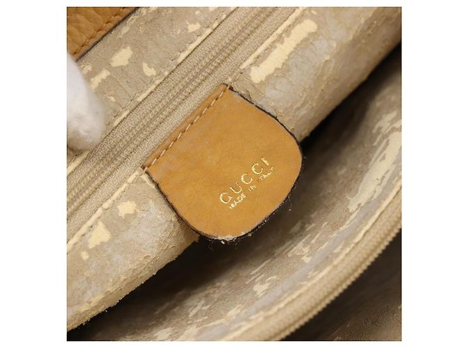 Gucci Borsa Tote in pelle beige oro Auth 173893 D'oro - vista 18