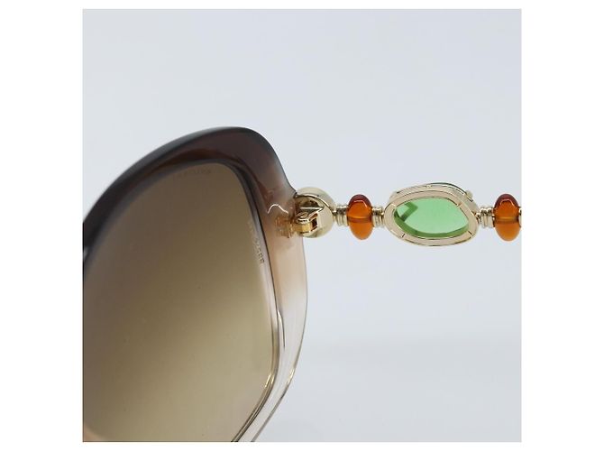 Bulgari Gafas de sol BVLGARI de plástico marrón Auth bs33710 Castaño - vista 10