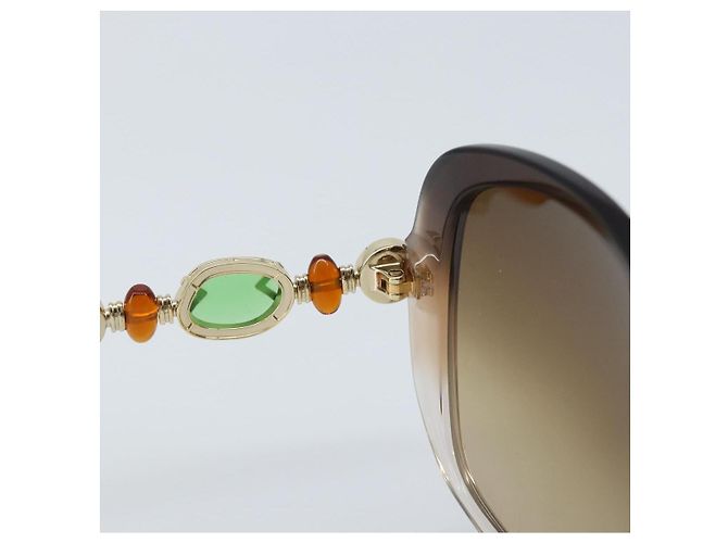 Bulgari Gafas de sol BVLGARI de plástico marrón Auth bs33710 Castaño - vista 11