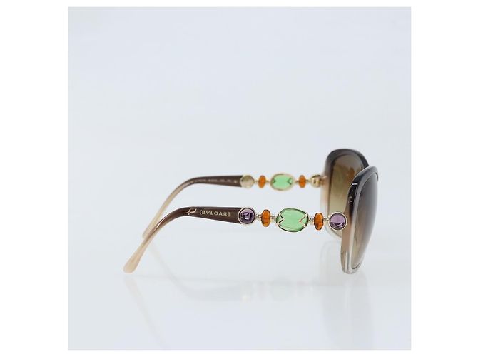 Bulgari Gafas de sol BVLGARI de plástico marrón Auth bs33710 Castaño - vista 4