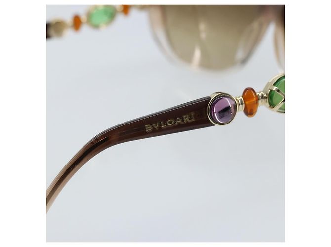 Bulgari Gafas de sol BVLGARI de plástico marrón Auth bs33710 Castaño - vista 8