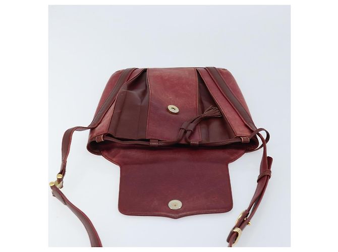 Borsa a Spalla Cartier in Pelle Rossa e Oro Auth ka2873 Rosso D'oro - vista 11