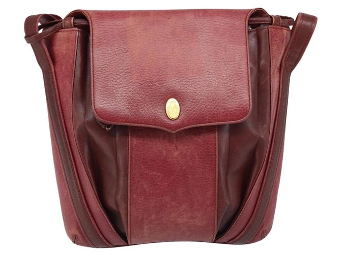 Borsa a Spalla Cartier in Pelle Rossa e Oro Auth ka2873 Rosso D'oro - vista 13