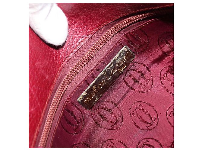 Borsa a Spalla Cartier in Pelle Rossa e Oro Auth ka2873 Rosso D'oro - vista 18