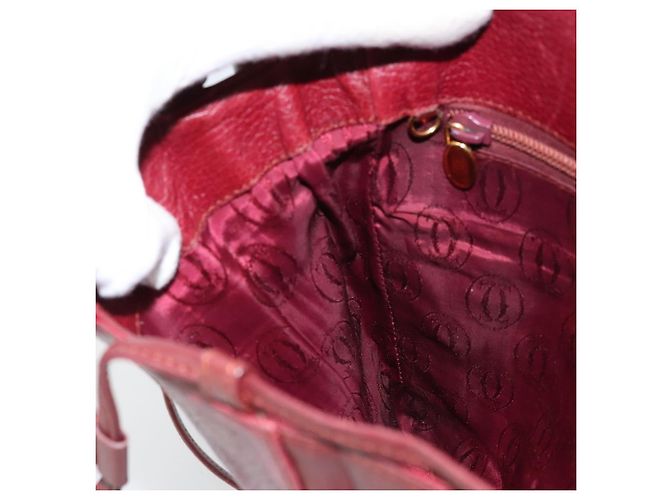 Borsa a Spalla Cartier in Pelle Rossa e Oro Auth ka2873 Rosso D'oro - vista 20