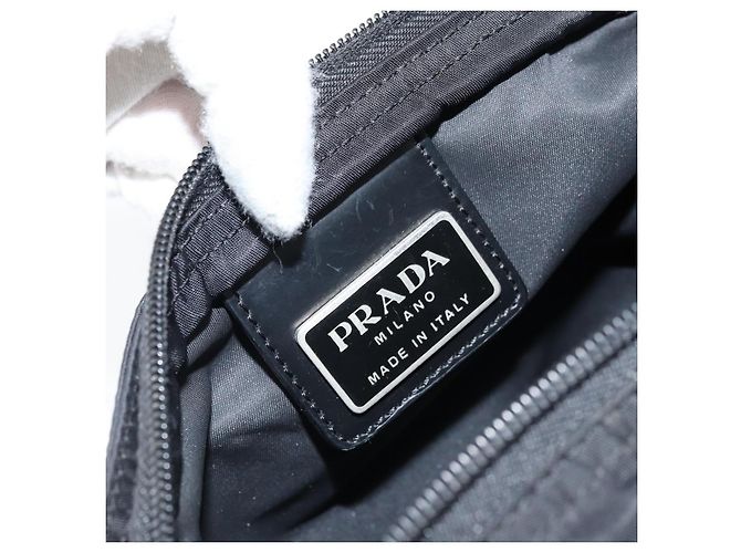 Borsa a Spalla PRADA Nylon Nero Argento Autentica am10675 - vista 19