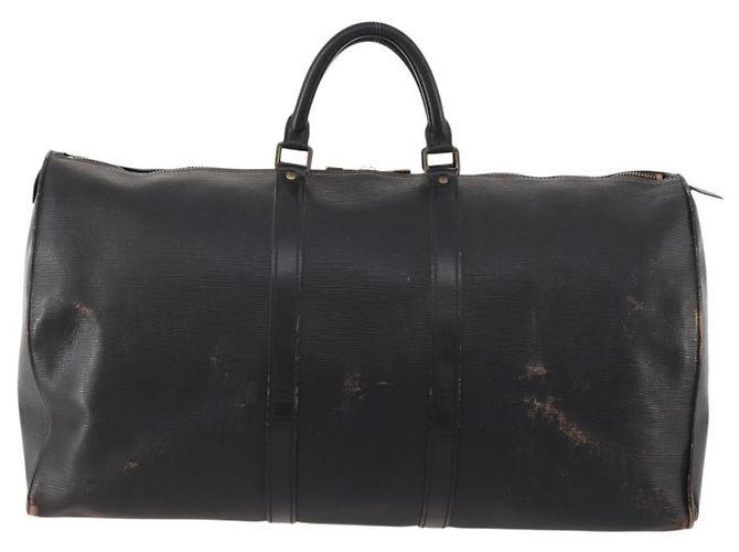 LOUIS VUITTON Epi Keepall 55 Borsa Boston Nera M42952 LV Auth 166220 Nero - vista 13
