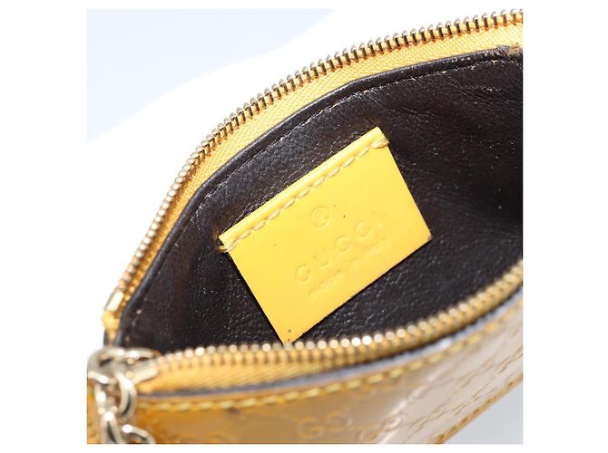 Monedero de lona Micro GG Guccissima PVC Amarillo 233183 Auth BA10953 - vista 10