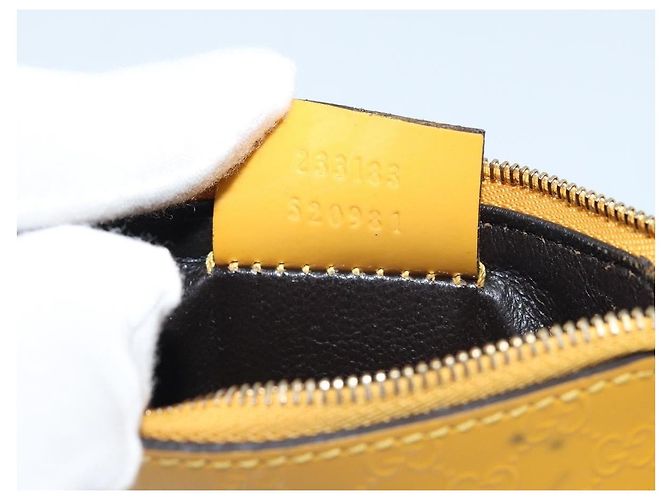 Monedero de lona Micro GG Guccissima PVC Amarillo 233183 Auth BA10953 - vista 12