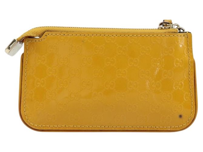 Monedero de lona Micro GG Guccissima PVC Amarillo 233183 Auth BA10953 - vista 2