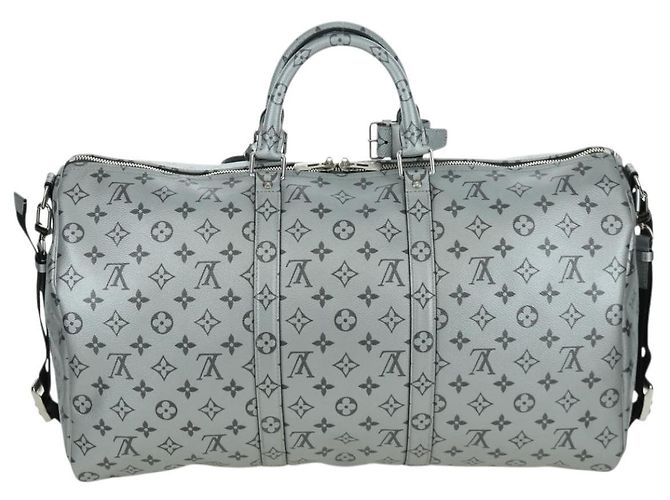 LOUIS VUITTON Borsa Keepall Bandoulière 50 Monogramma Argento M43848 Auth 171441SAM - vista 2