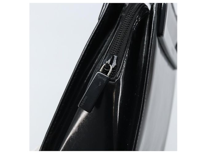 GUCCI Tote Bag aus lackiertem Leder Schwarz Silber Auth ep13611 - Ansicht 10