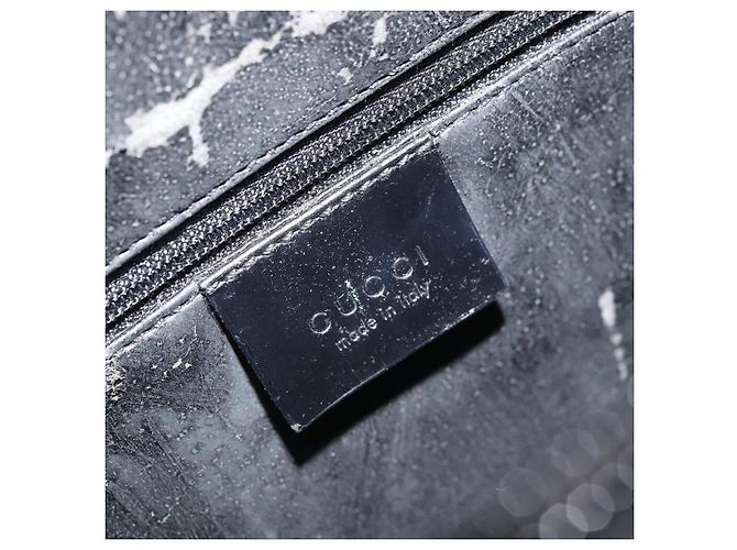 GUCCI Tote Bag aus lackiertem Leder Schwarz Silber Auth ep13611 - Ansicht 18