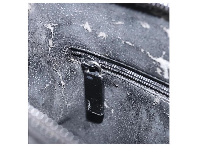 GUCCI Tote Bag aus lackiertem Leder Schwarz Silber Auth ep13611 - Ansicht 21