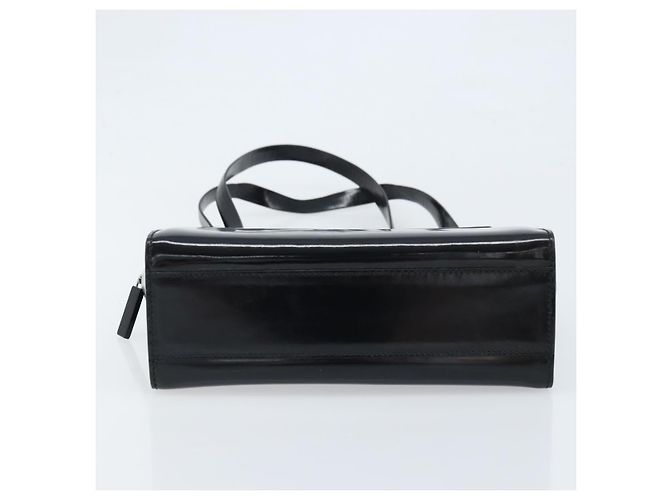 GUCCI Tote Bag aus lackiertem Leder Schwarz Silber Auth ep13611 - Ansicht 5