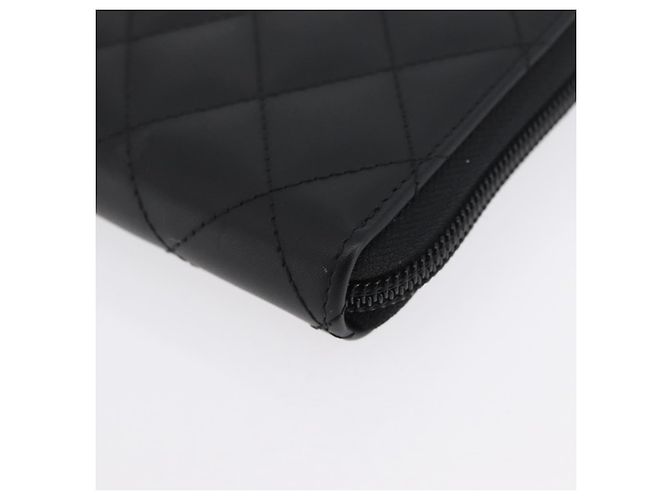 CHANEL Portafoglio Lungo Matelassé Cambon in Pelle Nera Argento CC Auth 172434SAV Nero - vista 15
