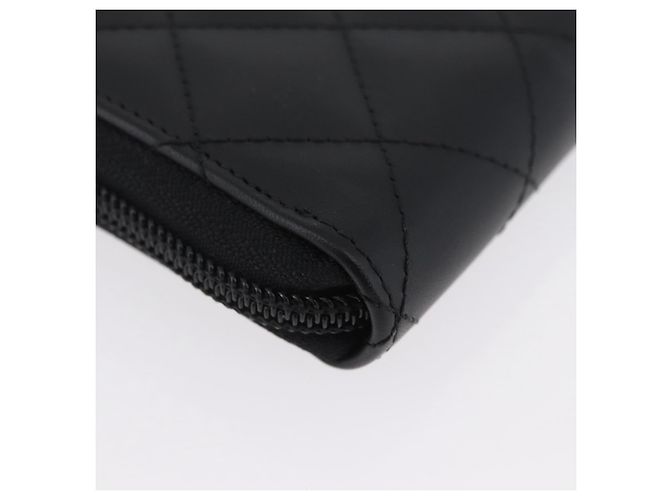 CHANEL Portafoglio Lungo Matelassé Cambon in Pelle Nera Argento CC Auth 172434SAV Nero - vista 16