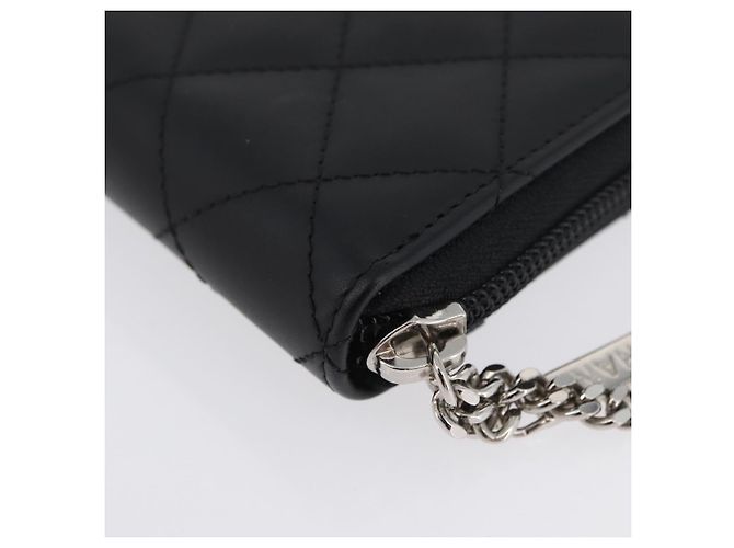 CHANEL Portafoglio Lungo Matelassé Cambon in Pelle Nera Argento CC Auth 172434SAV Nero - vista 17
