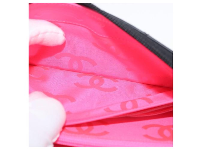 CHANEL Portafoglio Lungo Matelassé Cambon in Pelle Nera Argento CC Auth 172434SAV Nero - vista 20