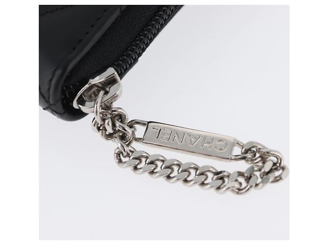 CHANEL Portafoglio Lungo Matelassé Cambon in Pelle Nera Argento CC Auth 172434SAV Nero - vista 7