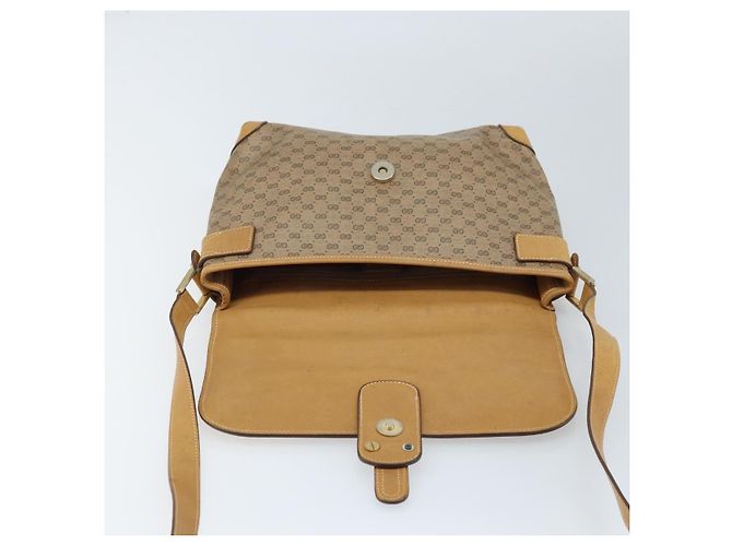 Gucci Bolso de Hombro Micro GG Supreme PVC Beige Oro Auth 173930 Dorado - vista 10