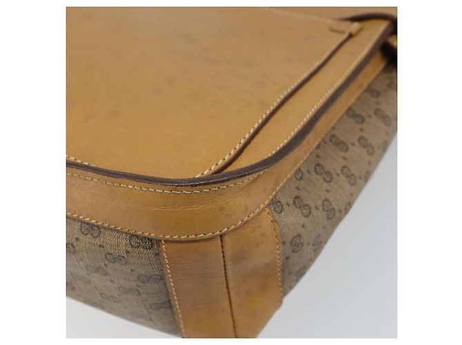 Gucci Bolso de Hombro Micro GG Supreme PVC Beige Oro Auth 173930 Dorado - vista 15