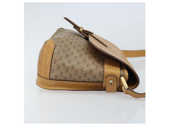Gucci Bolso de Hombro Micro GG Supreme PVC Beige Oro Auth 173930 Dorado - vista 3