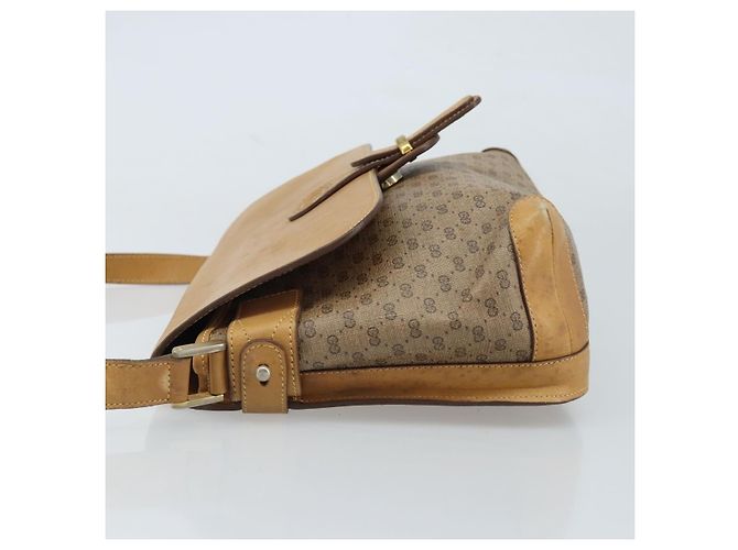 Gucci Bolso de Hombro Micro GG Supreme PVC Beige Oro Auth 173930 Dorado - vista 4