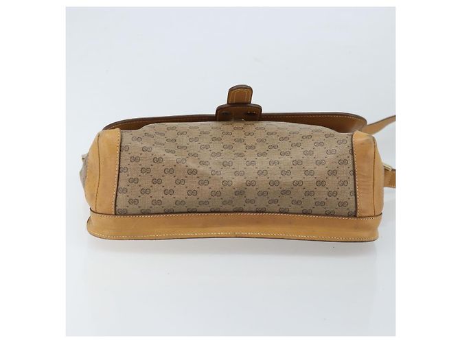 Gucci Bolso de Hombro Micro GG Supreme PVC Beige Oro Auth 173930 Dorado - vista 5