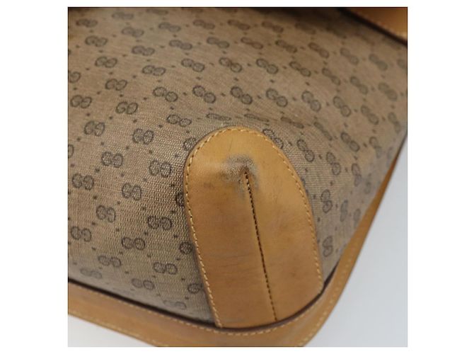Gucci Bolso de Hombro Micro GG Supreme PVC Beige Oro Auth 173930 Dorado - vista 9