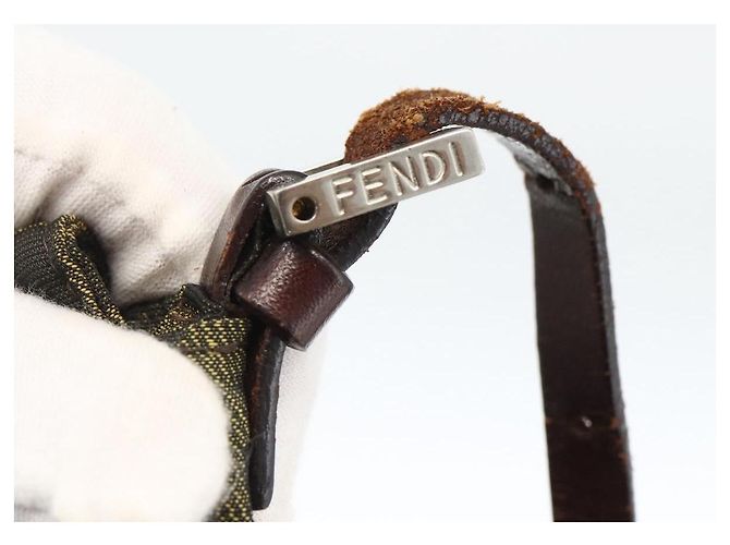 Borsa a Spalla in Tela Zucca FENDI Nera e Marrone Auth ka3016 Nero - vista 10