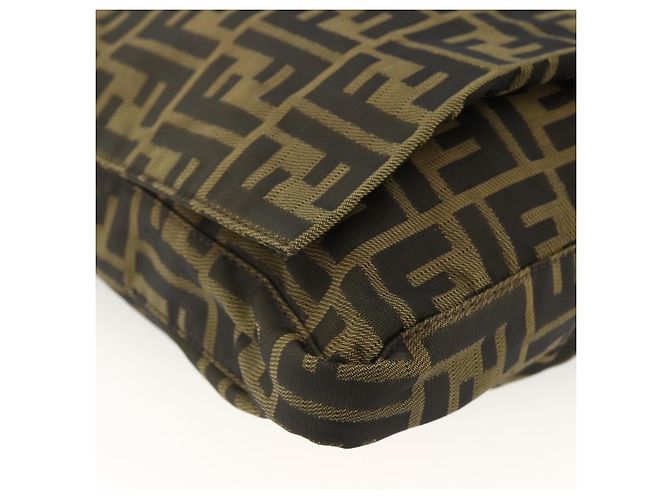 Borsa a Spalla in Tela Zucca FENDI Nera e Marrone Auth ka3016 Nero - vista 14