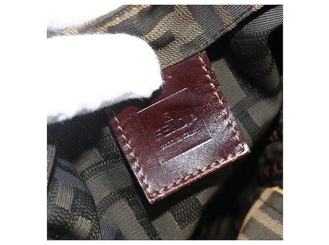 Borsa a Spalla in Tela Zucca FENDI Nera e Marrone Auth ka3016 Nero - vista 18