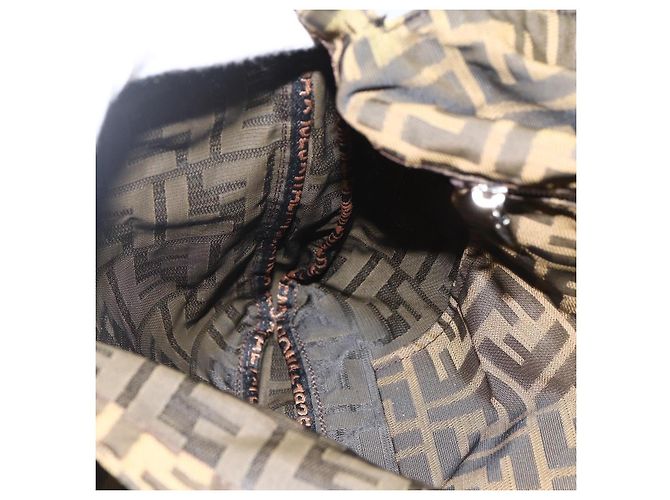 Borsa a Spalla in Tela Zucca FENDI Nera e Marrone Auth ka3016 Nero - vista 19