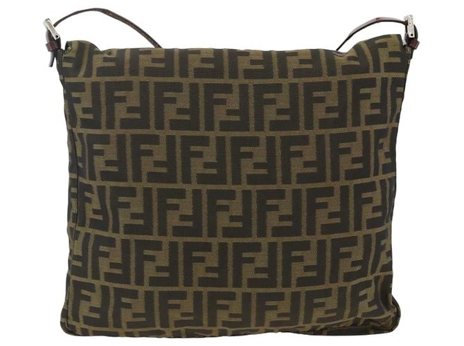 Borsa a Spalla in Tela Zucca FENDI Nera e Marrone Auth ka3016 Nero - vista 2