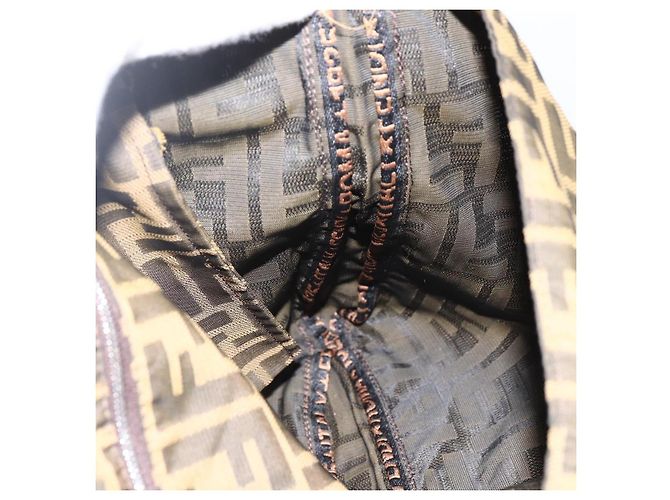 Borsa a Spalla in Tela Zucca FENDI Nera e Marrone Auth ka3016 Nero - vista 20