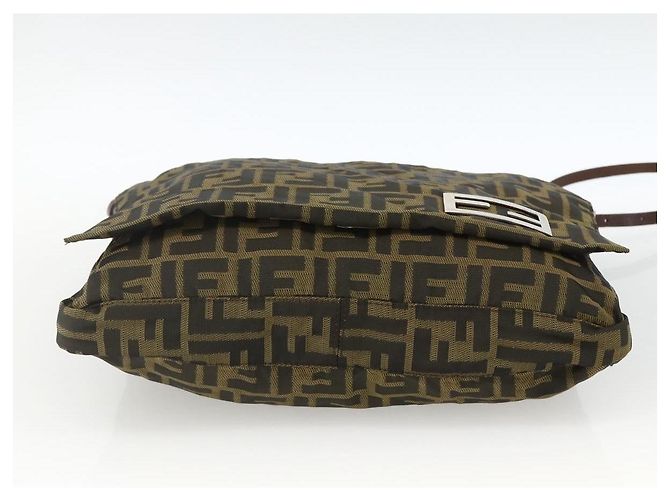 Borsa a Spalla in Tela Zucca FENDI Nera e Marrone Auth ka3016 Nero - vista 5