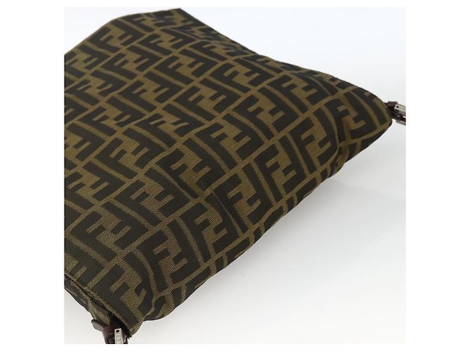 Borsa a Spalla in Tela Zucca FENDI Nera e Marrone Auth ka3016 Nero - vista 6