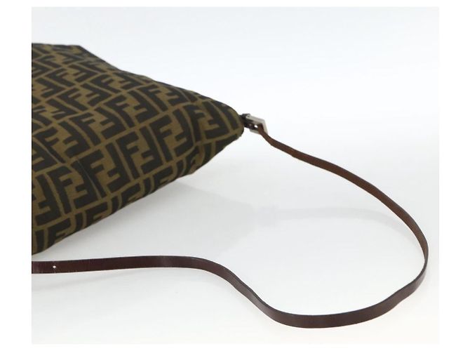 Borsa a Spalla in Tela Zucca FENDI Nera e Marrone Auth ka3016 Nero - vista 7