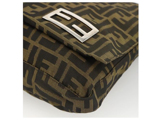 Borsa a Spalla in Tela Zucca FENDI Nera e Marrone Auth ka3016 Nero - vista 9