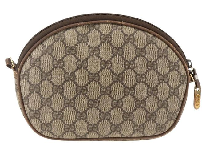 Gucci Borsa a Spalla GG Supreme PVC Beige Oro 007 983 1113 Auth BA11209 D'oro - vista 2