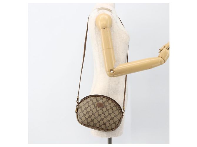 Gucci Borsa a Spalla GG Supreme PVC Beige Oro 007 983 1113 Auth BA11209 D'oro - vista 22