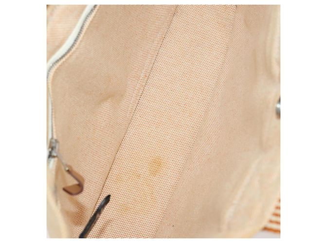 Hermès HERMES Borsa Fourre Tout in Tela 3 Pezzi Arancione Grigio Nero Auth fm5167 Marrone - vista 22
