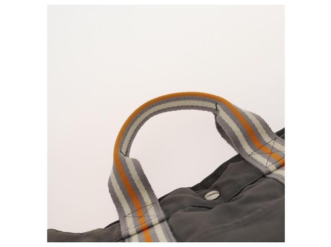 Hermès HERMES Borsa Fourre Tout in Tela 3 Pezzi Arancione Grigio Nero Auth fm5167 Marrone - vista 6