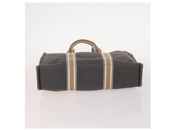 Hermès HERMES Borsa Fourre Tout in Tela 3 Pezzi Arancione Grigio Nero Auth fm5167 Marrone - vista 7